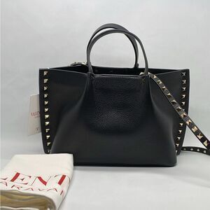 Valentino Garavani Rockstud Small East-West Leather Tote Bag